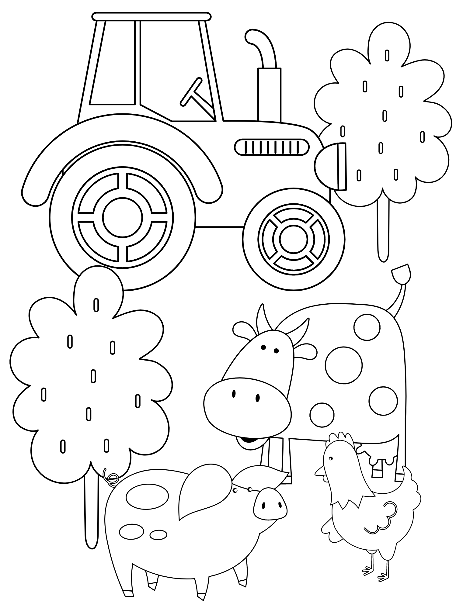 printable farm pictures to color