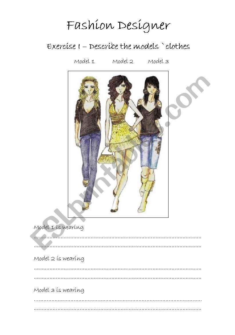 Printable Fashion Design Worksheets Activities