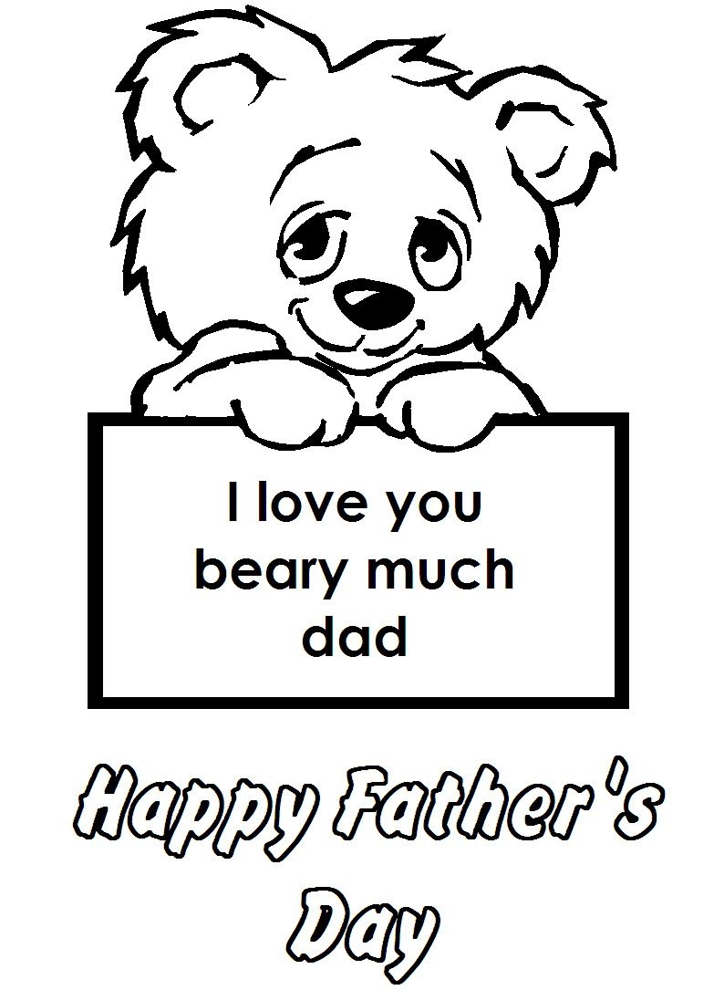 Printable Fathers Day Card To Color