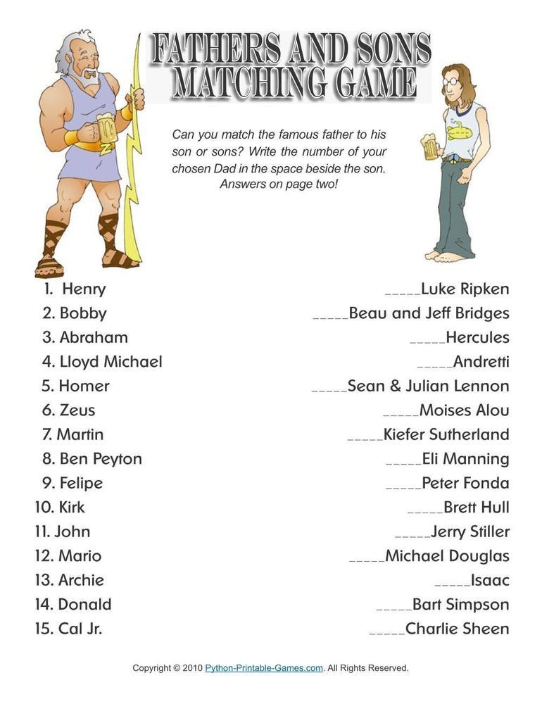 Printable Fathers Day Games PartyIdeaPros