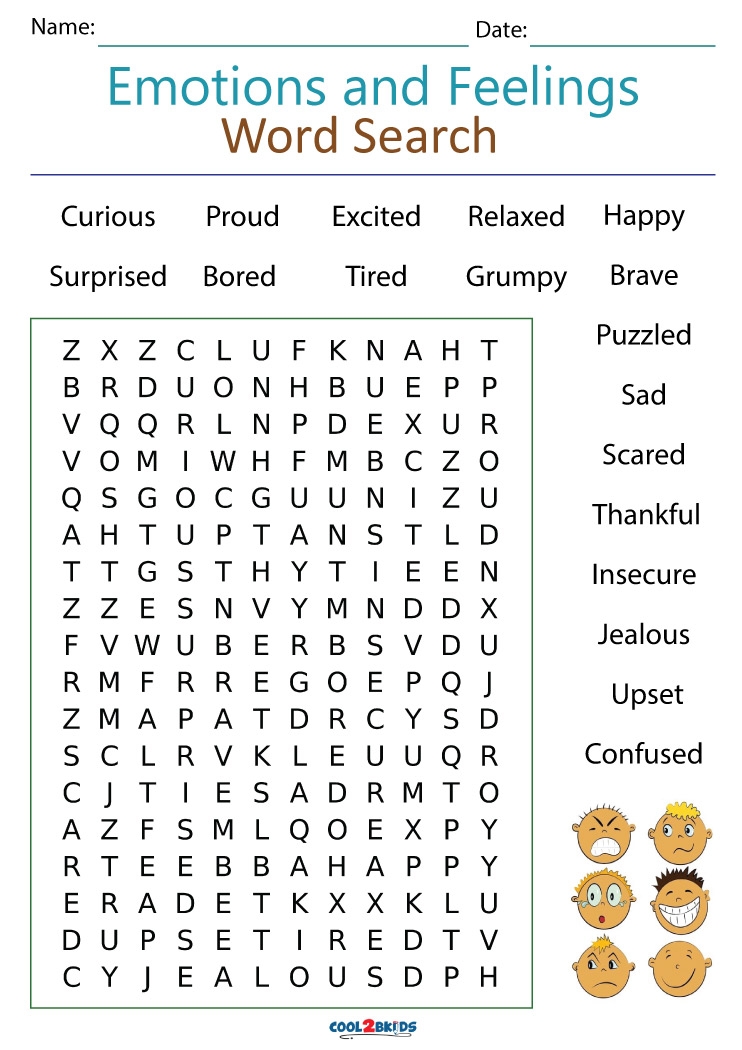 free printable games puzzles emotions feelings
