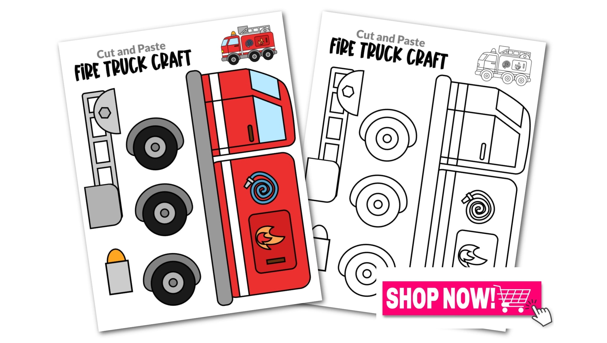 Printable Fire Truck Craft Template Simple Mom Project Free Printable