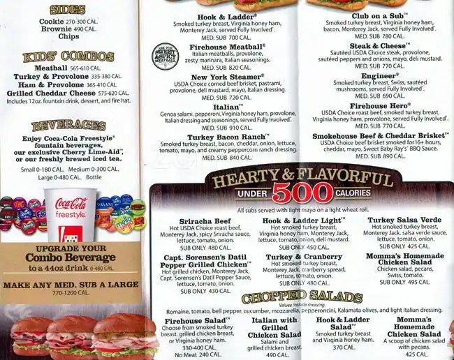 Printable Firehouse Subs Menu Printable Word Searches