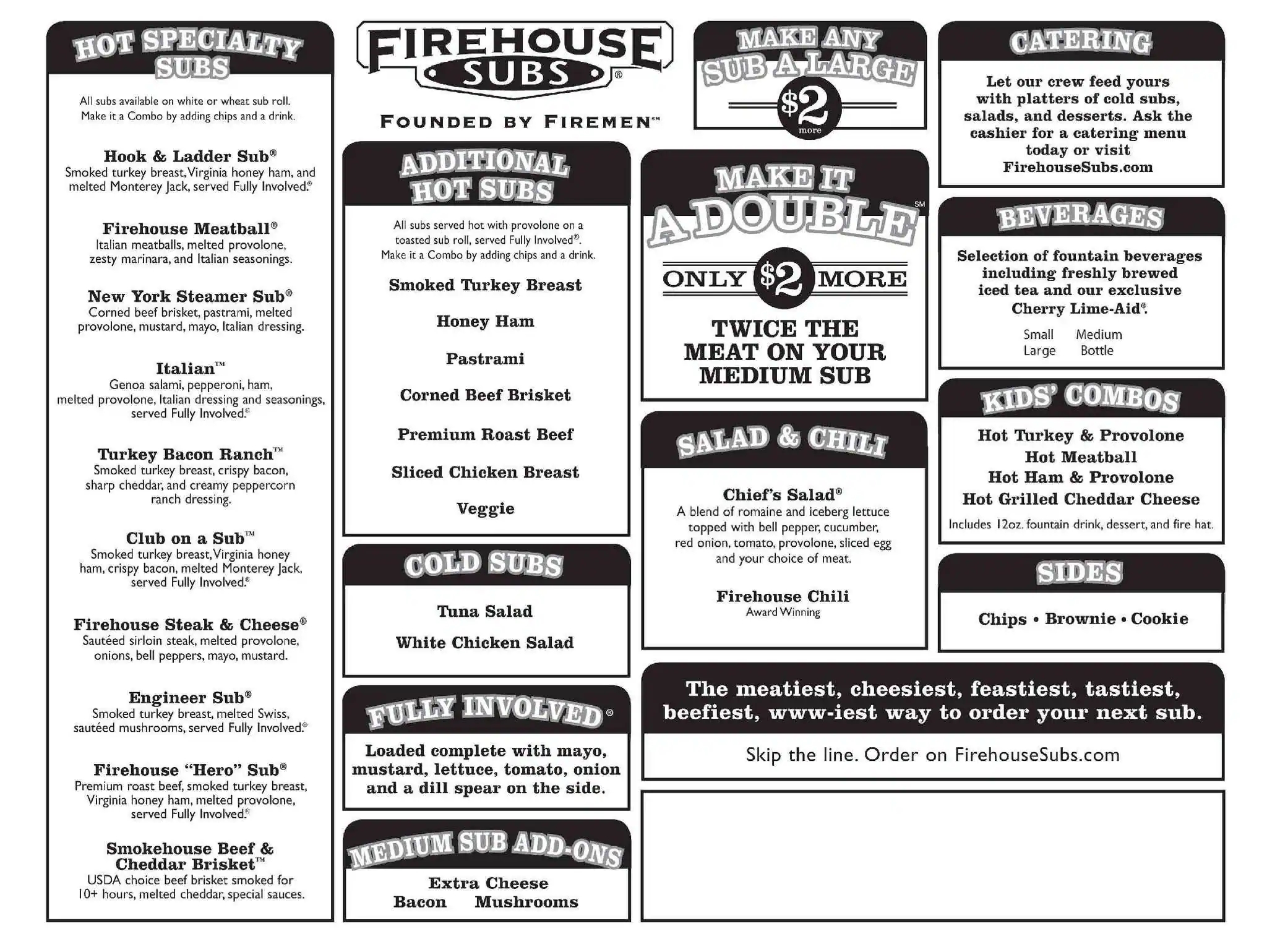 Printable Firehouse Subs Menu With Prices