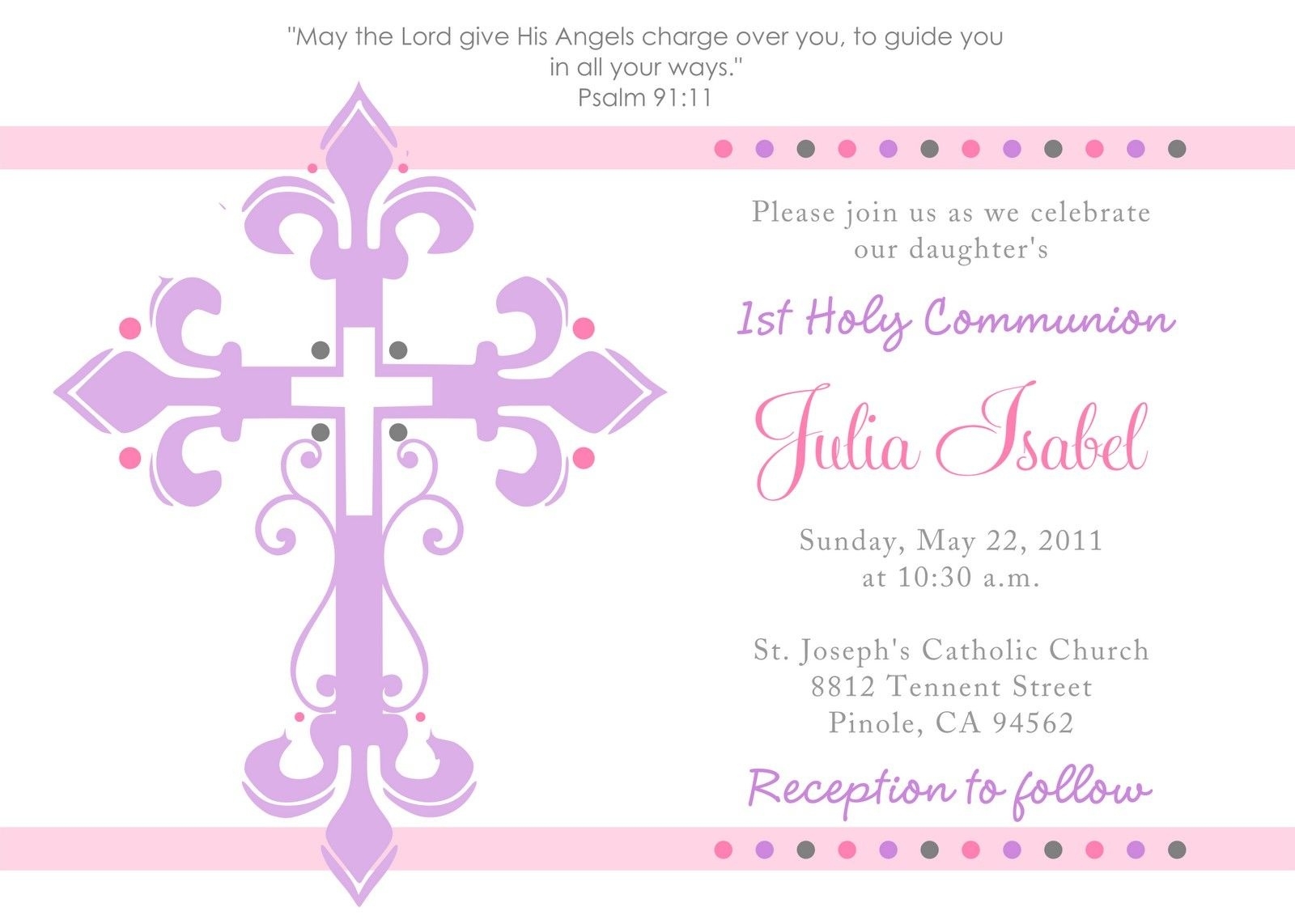 Printable First Communion Card Templates Free Printable Word Searches