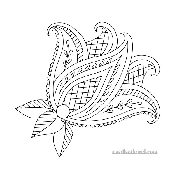 Printable Flower Embroidery Designs Drawing