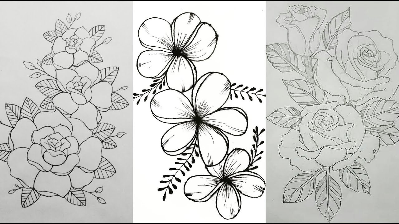 Printable Flower Embroidery Designs Drawing