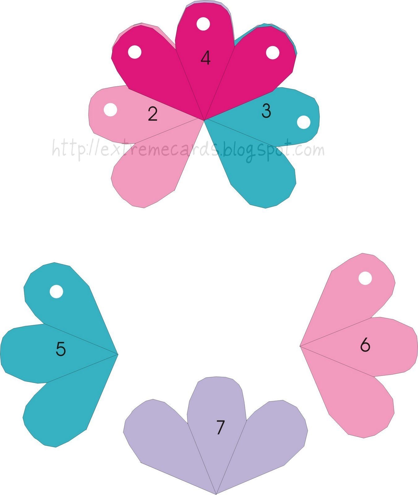 printable flower pop up card template free