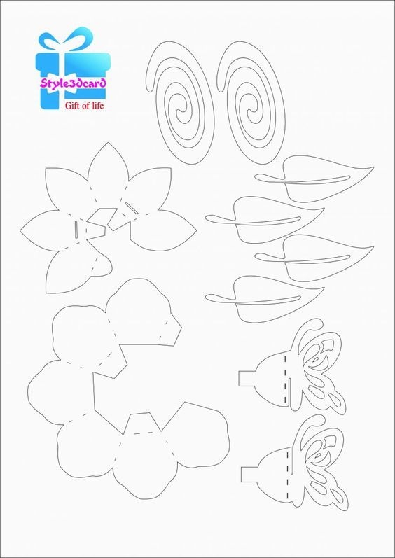 Printable Flower Pop Up Card Template Free Get What You Need For Free