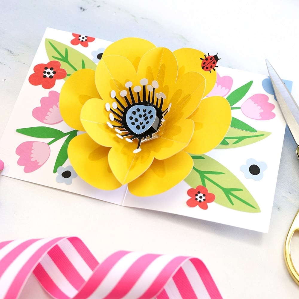 Printable Flower Pop Up Card Template Free Printable Templates Online 
