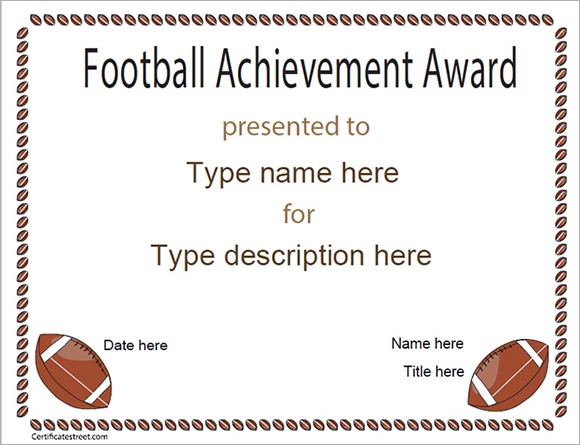 Printable Football Certificate Design