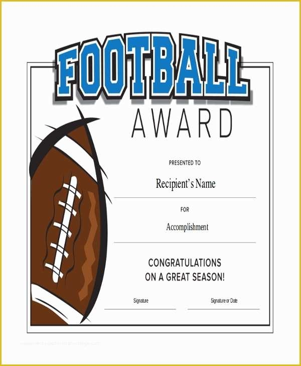 Printable Football Certificate Design Printable Word Searches