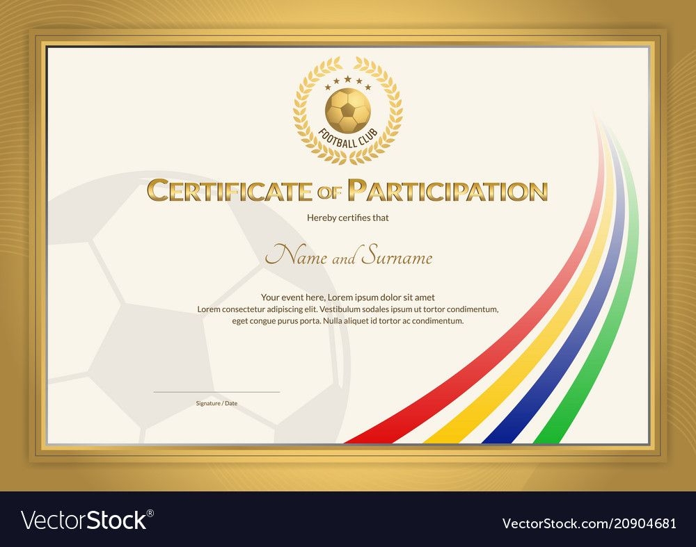 Printable Football Certificate Design Printable World Holiday