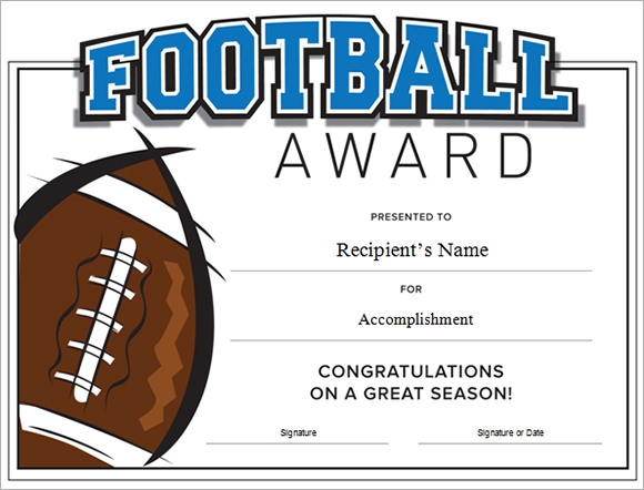 Printable Football Certificate Design