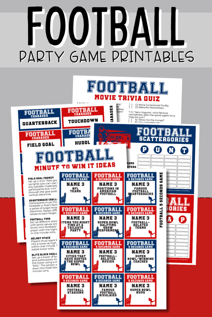 Printable Football Party Games Planning Inspired