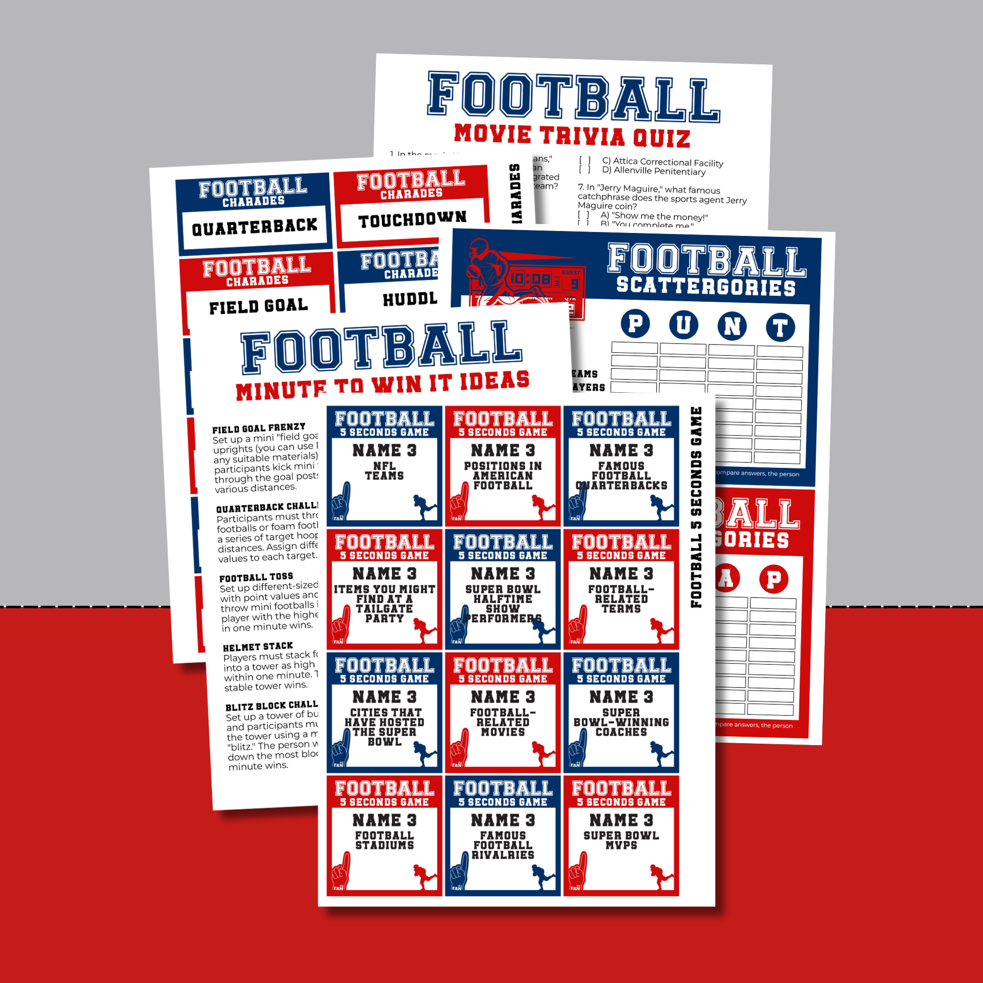 Printable Football Party Games Planning Inspired