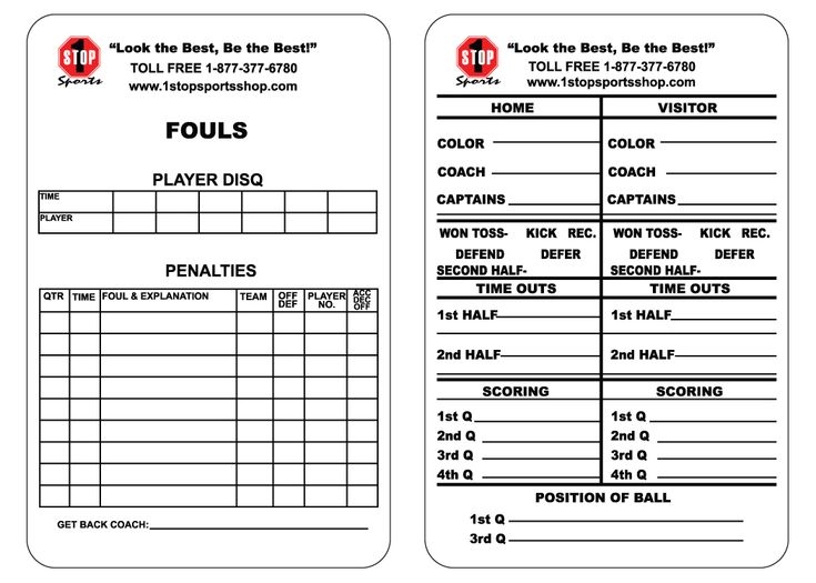 printable football referee game card template