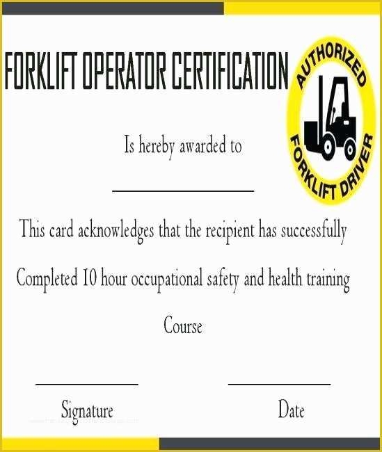 printable forklift certification wallet card template free