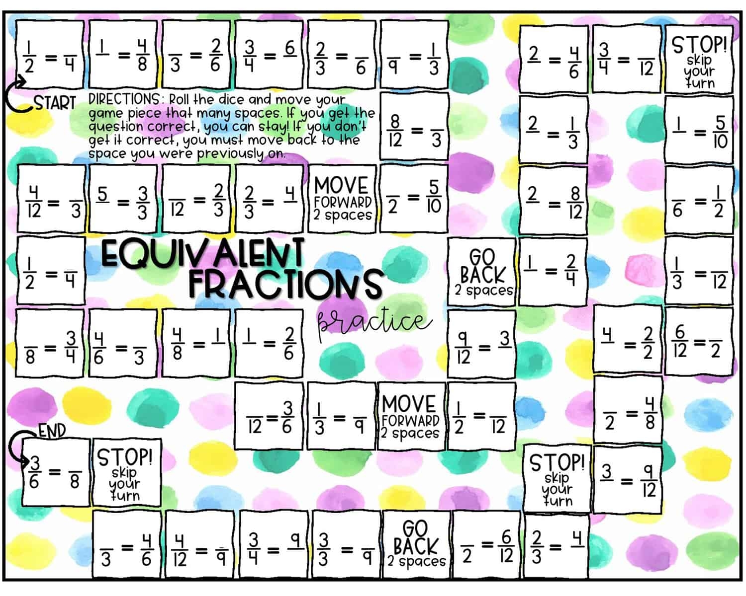 free printable equivalent fraction games