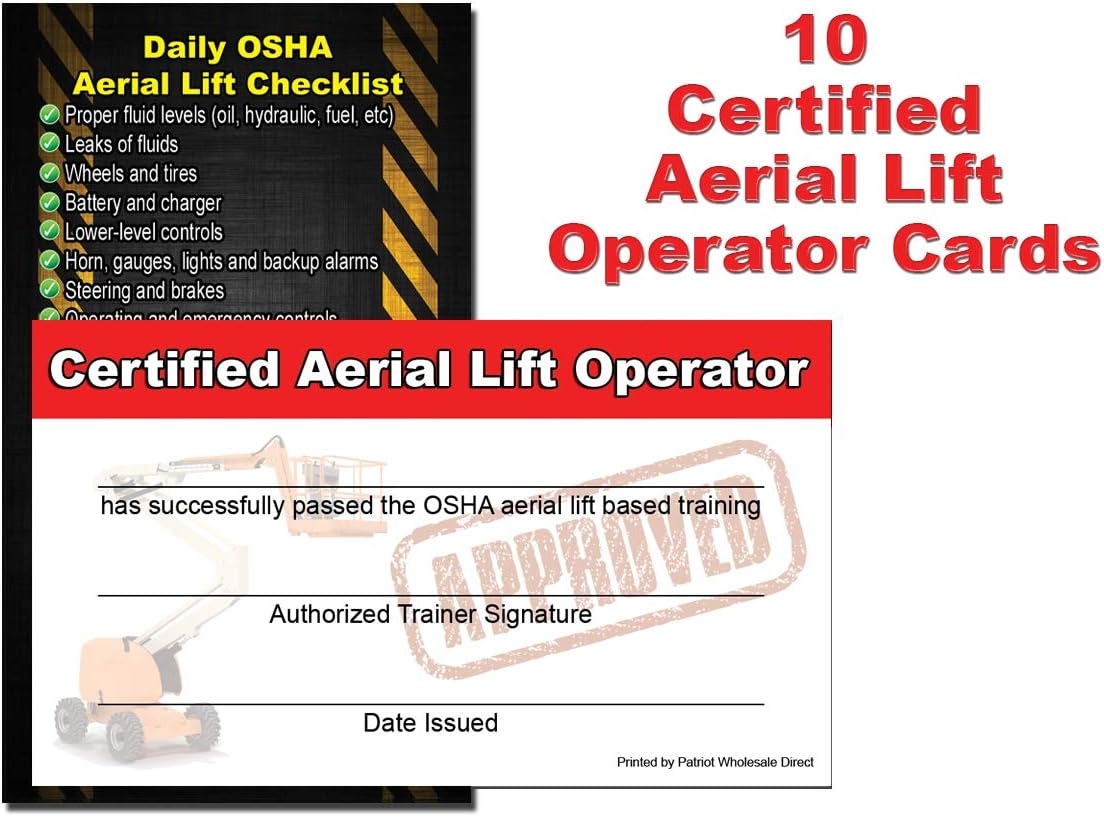 Printable Free Aerial Lift Certification Card Template Printable Word 