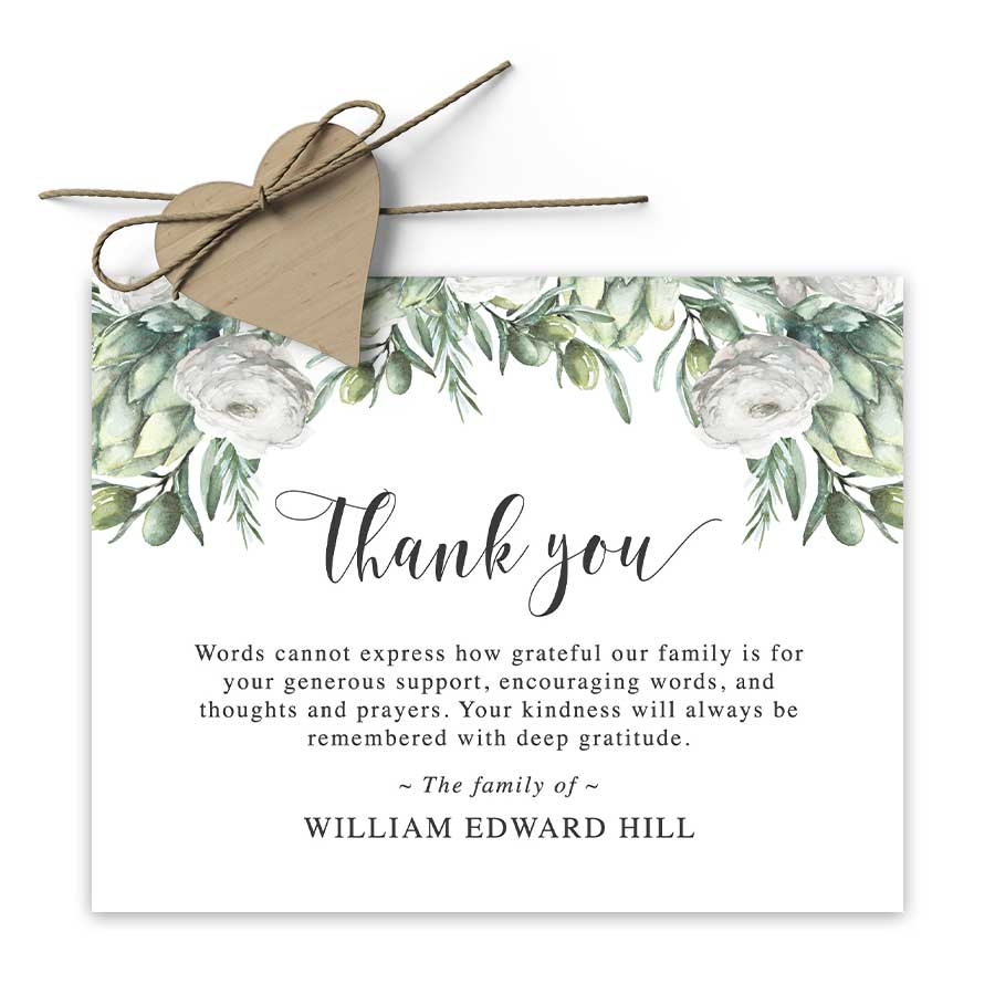 free printable funeral thank you card template