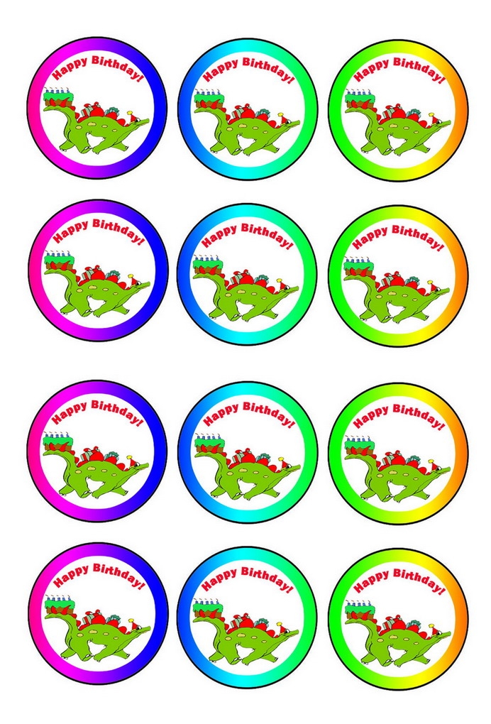 Printable Free Printable Dinosaur Cupcake Toppers