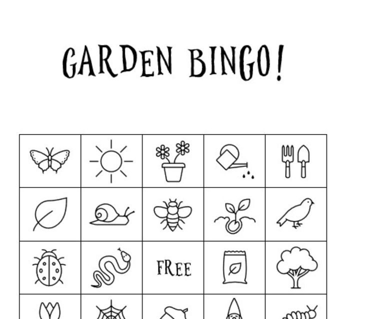 free printable garden bingo game pre-k