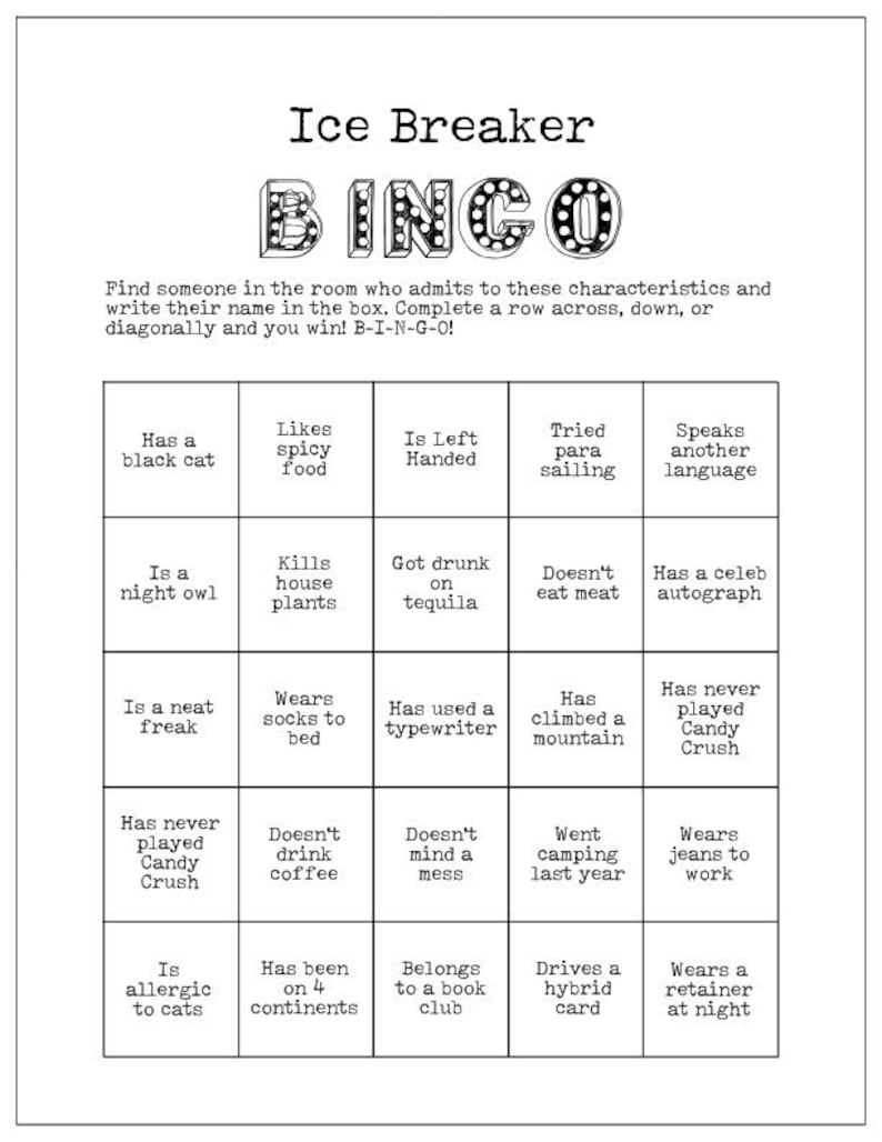 free printable get to know you games