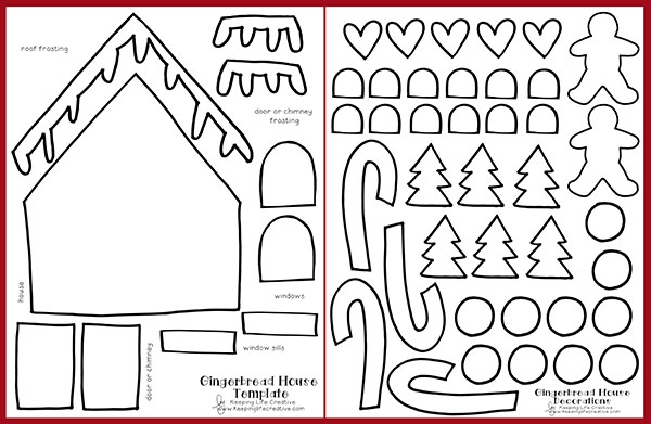 Printable Gingerbread House Craft Keeping Life Creative Worksheets 