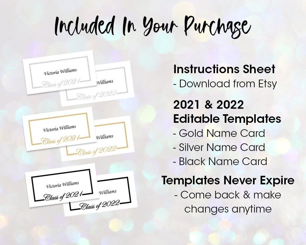 Printable Graduation Name Card Template Fillable Form 2023