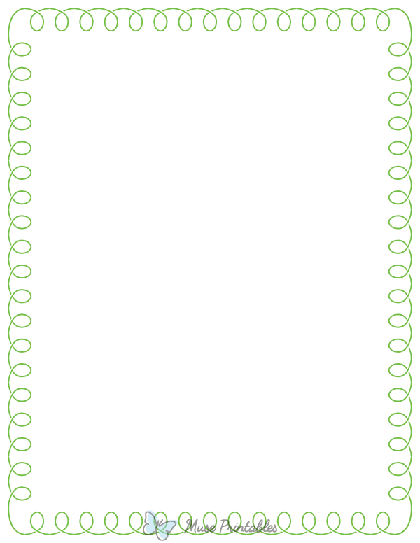 Printable Green Simple Loop Page Border