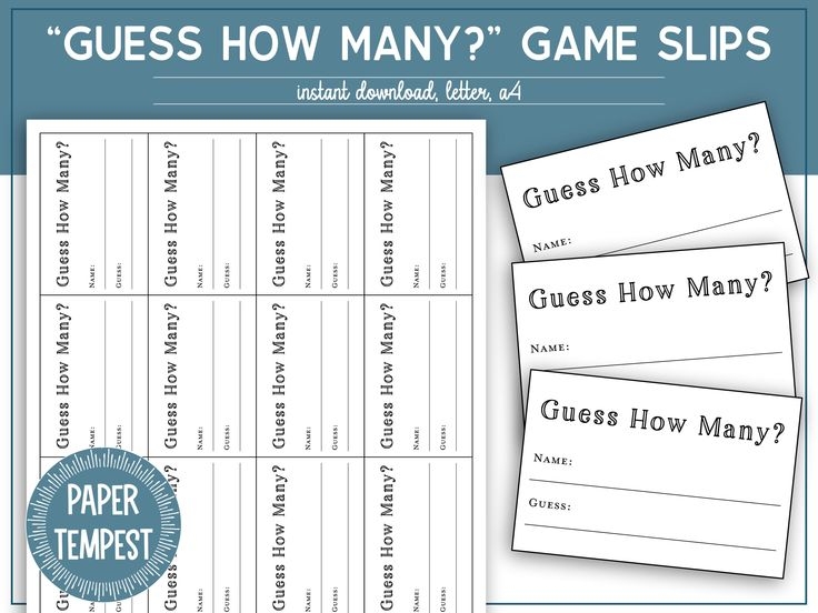Printable Guess How Many Tickets Template Guessing Game Entry Slips