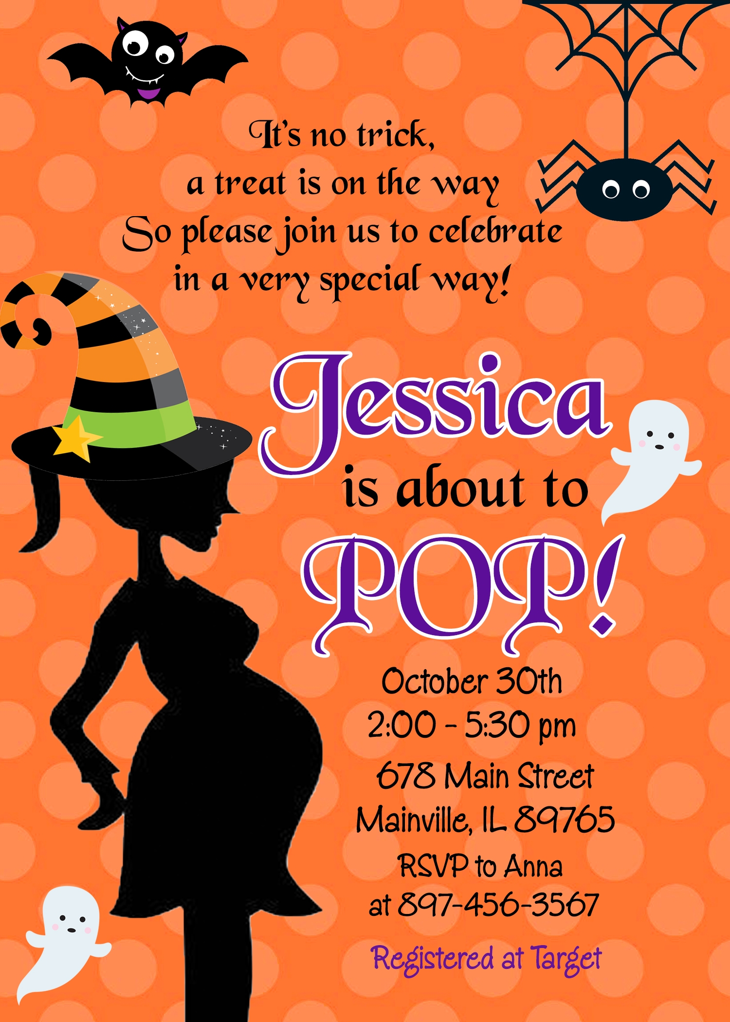 Printable Halloween Baby Shower Invitations