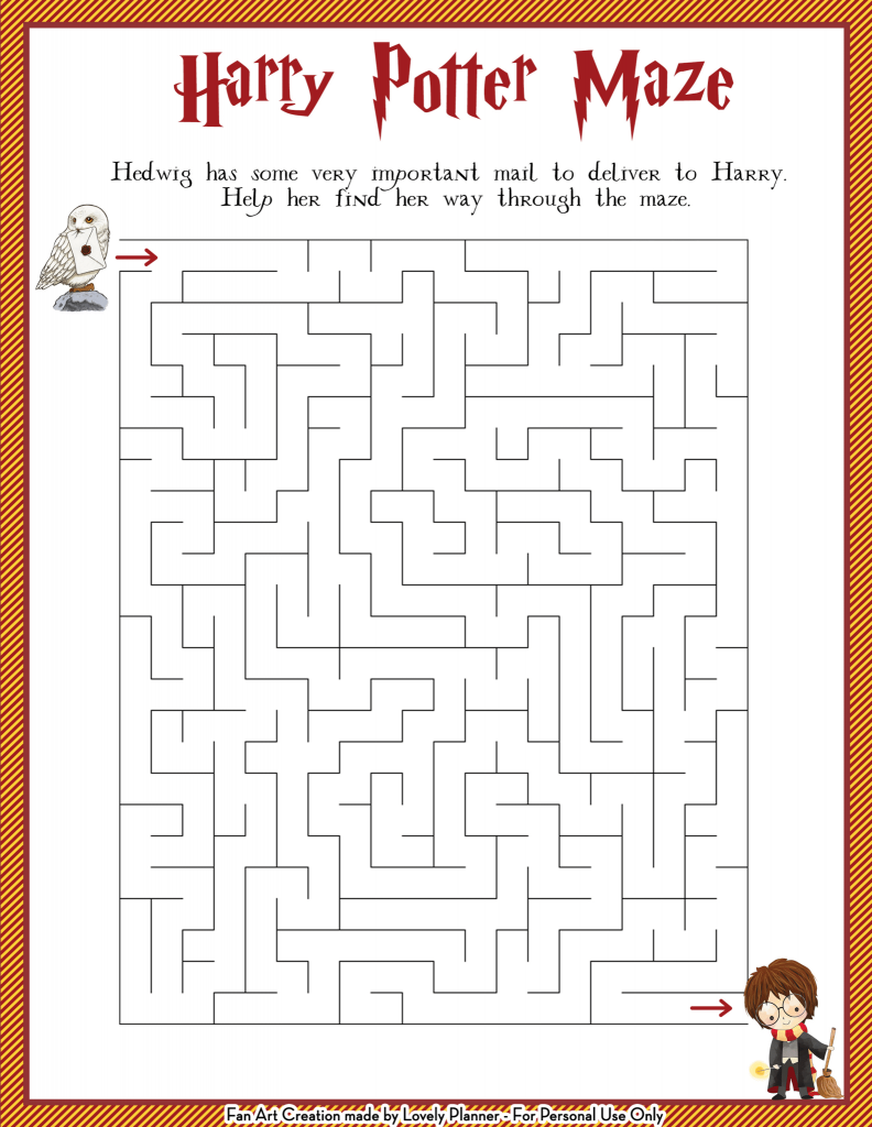 Printable Harry Potter Activities