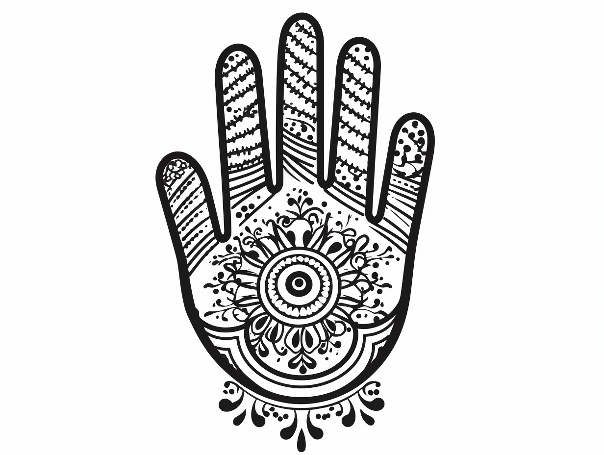 Printable Henna Design Coloring Page