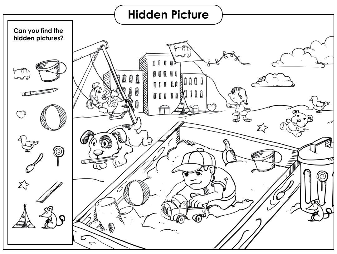 Printable Hidden Object Games For Kids Puzzles For Toddlers Worksheets 
