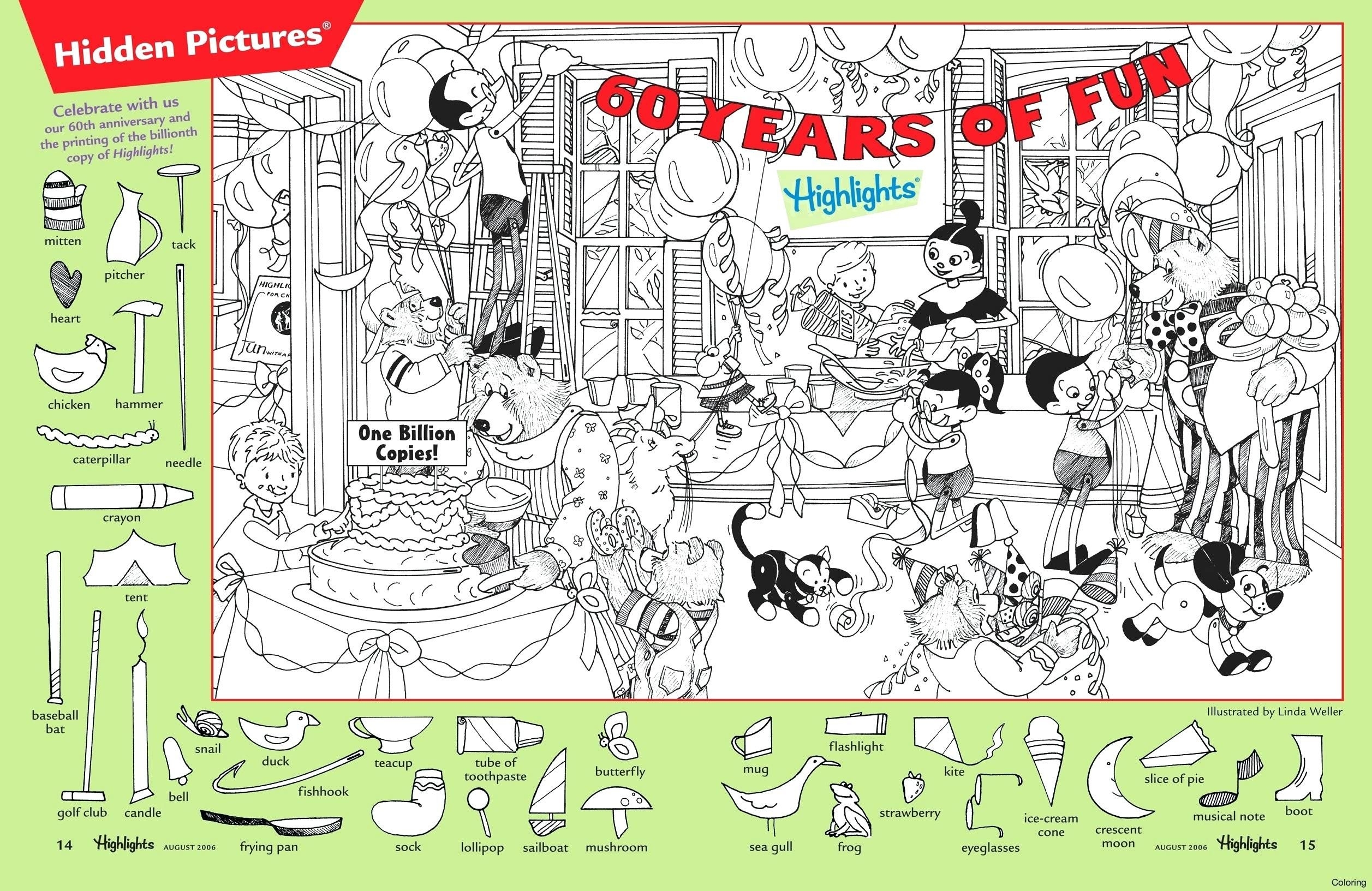 Printable Highlight Picture Hidden Objects Printable Coloring Hidden 
