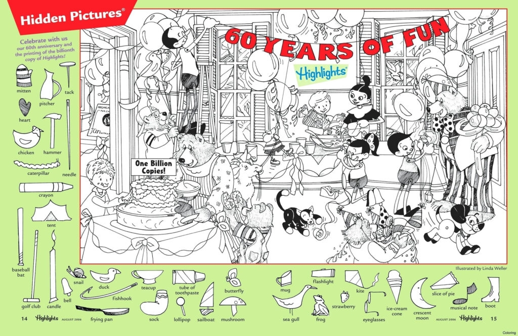 Printable Highlight Picture Hidden Objects Printable Coloring Hidden 