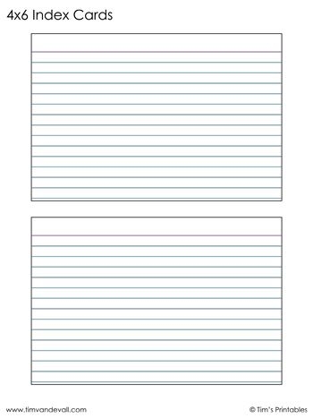 Printable Index Card Templates 3x5 And 4x6 Blank PDFs Index Cards
