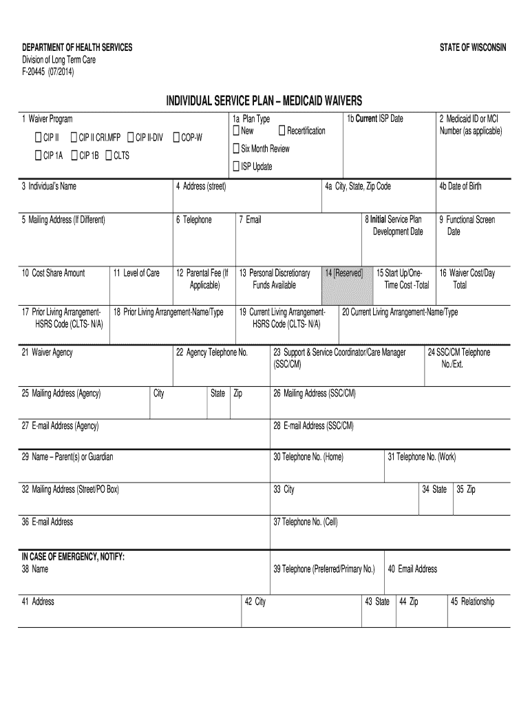 Printable Individual Service Plan Template Fillable Form 2025