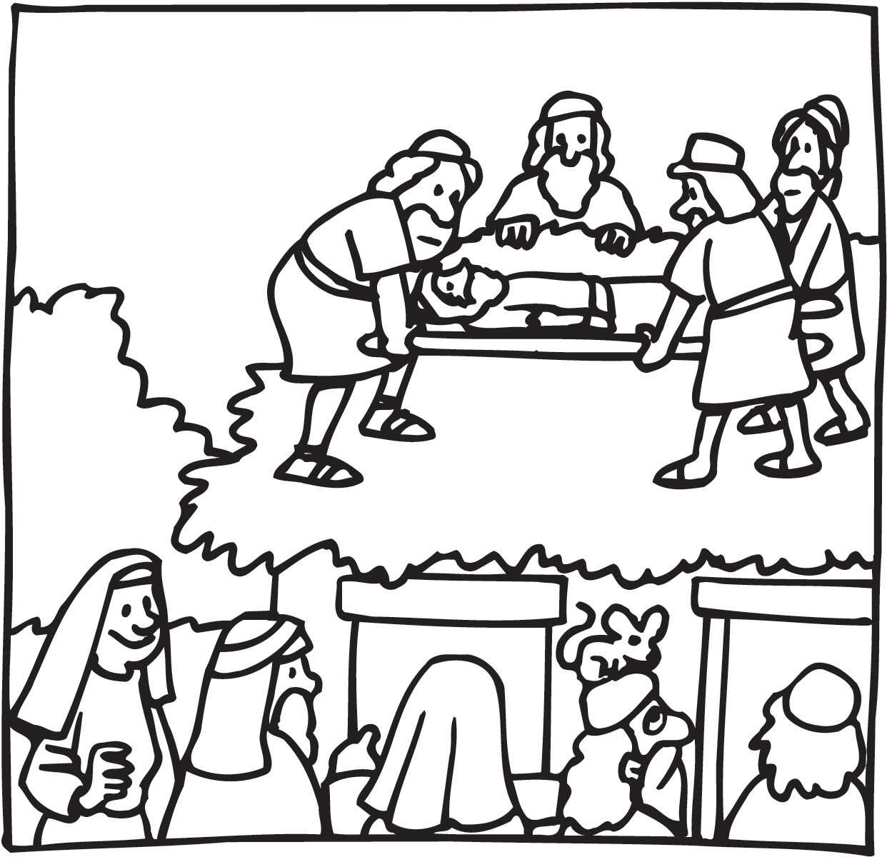 Printable Jesus Heals Coloring Page