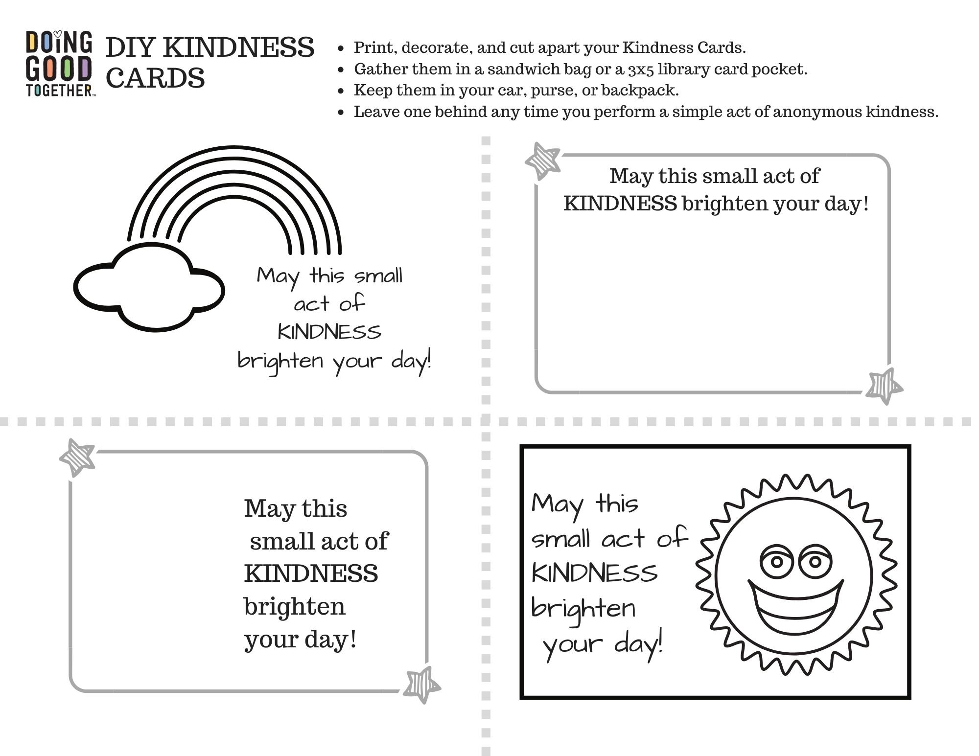 printable kindness card template