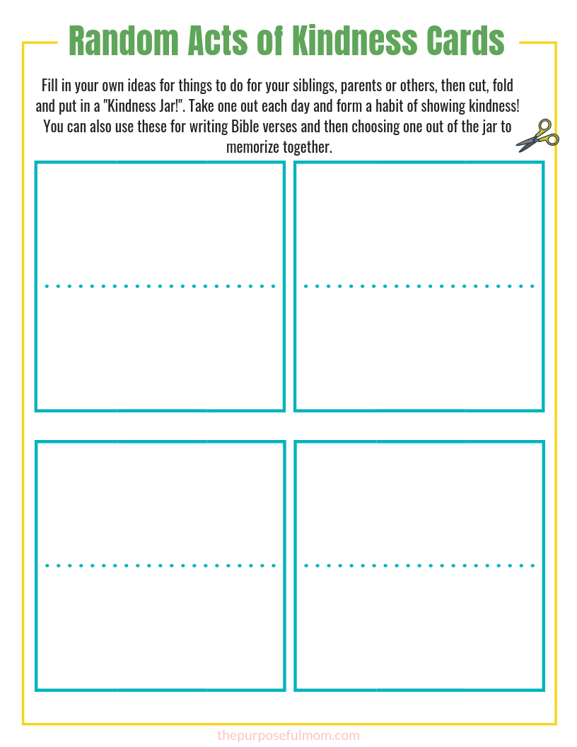 Printable Kindness Card Template