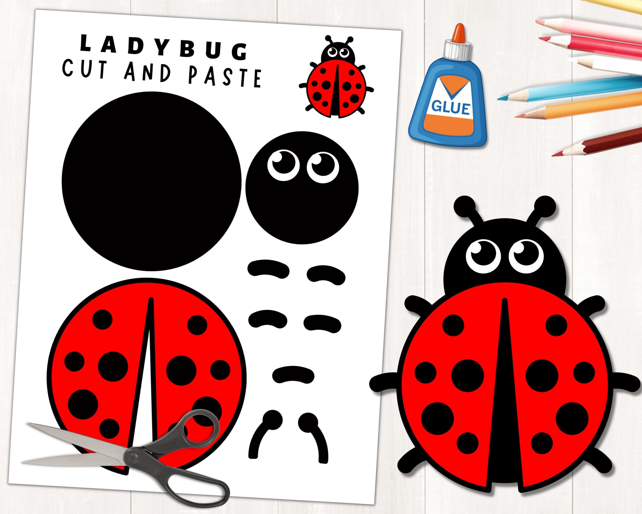 Printable Ladybug Craft Template For Kids Spring Activity Insect 