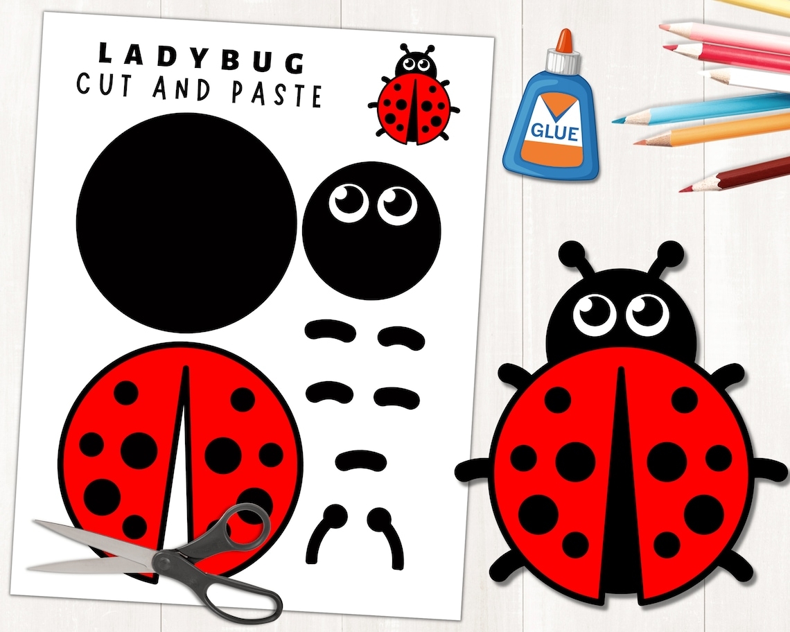 Printable Ladybug Craft Template For Kids Spring Activity Insect Craft 