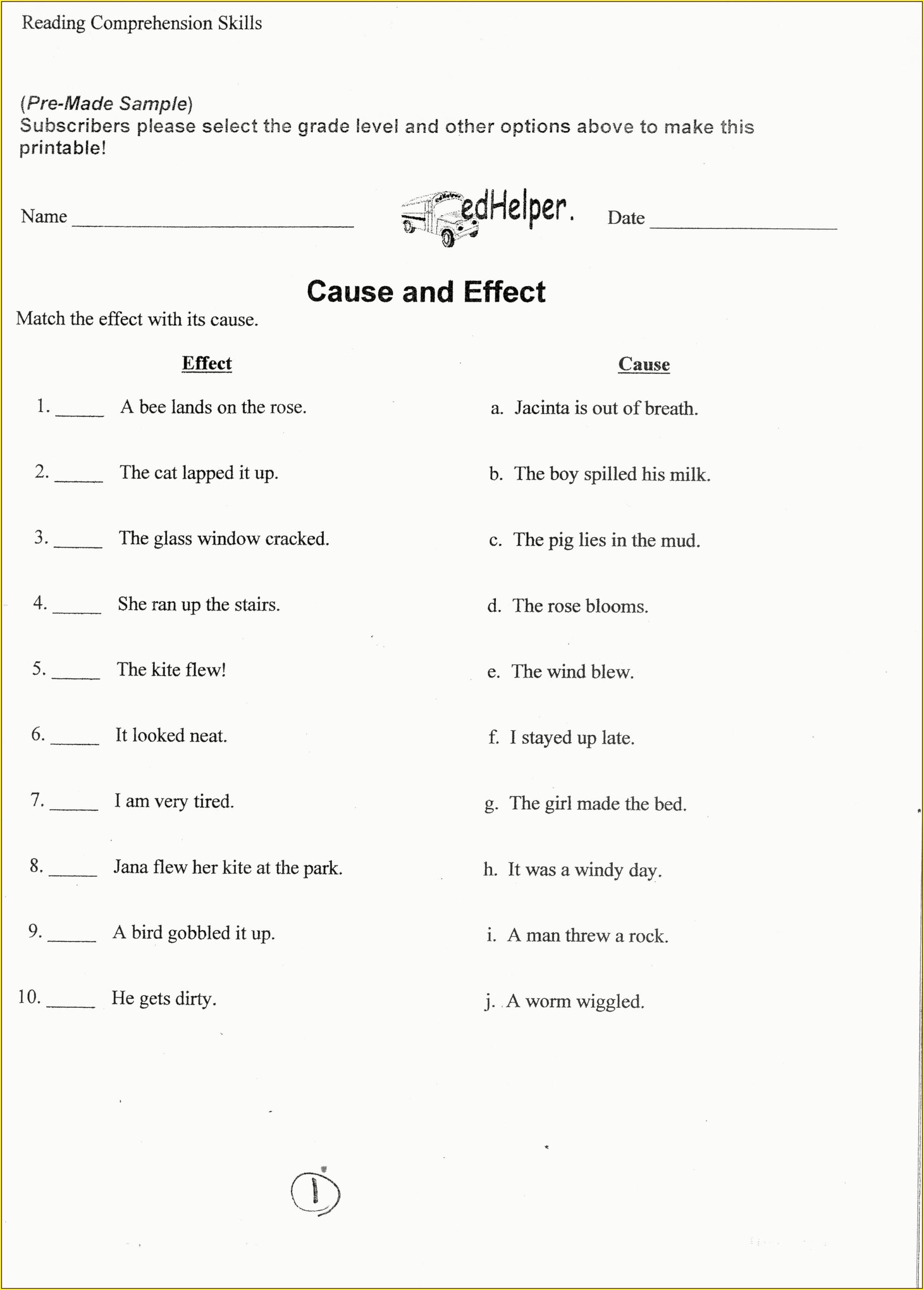 Printable Language Arts Worksheets