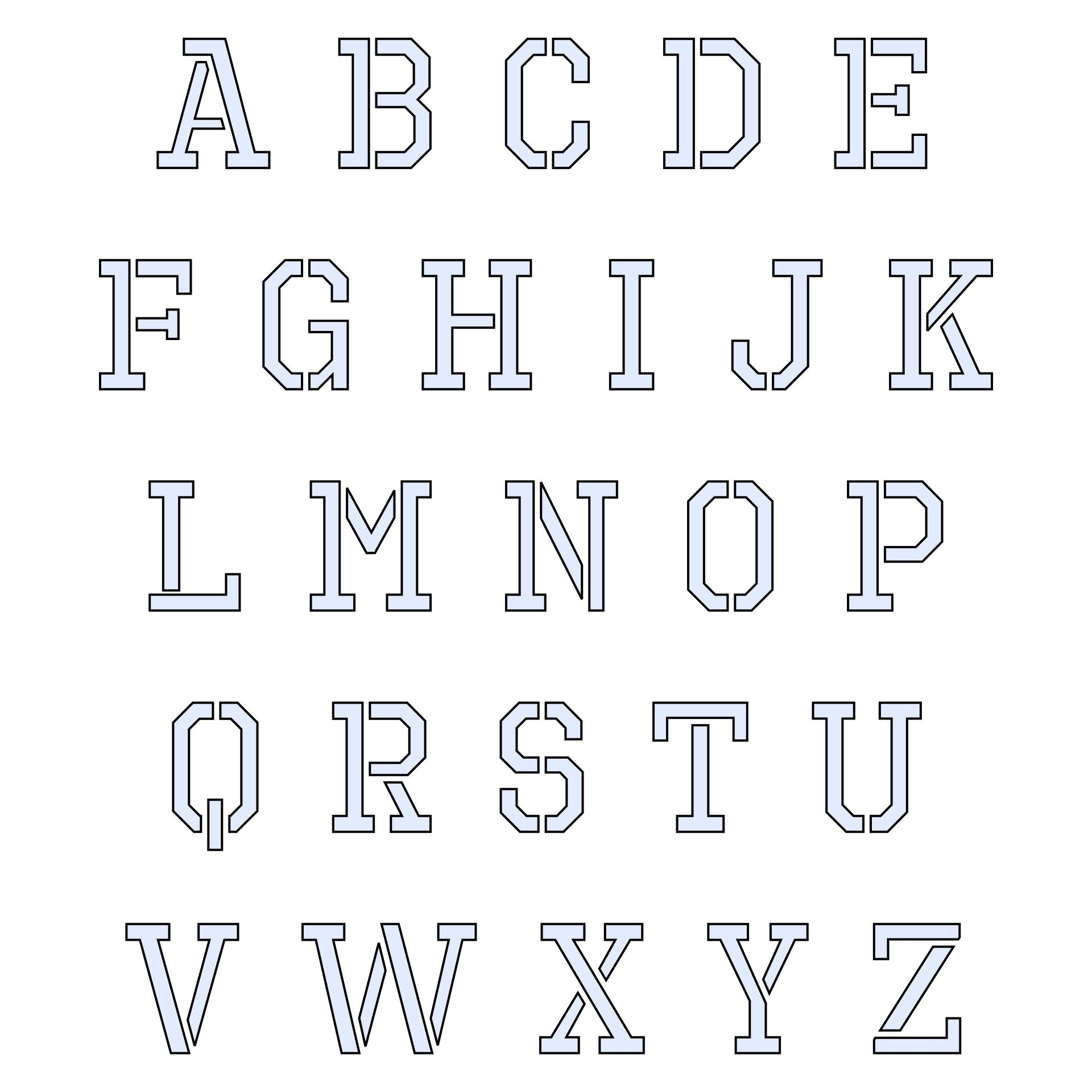 Printable Letter Cut Outs