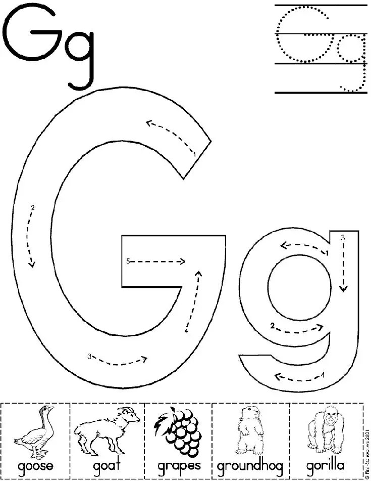 printable letter g activities