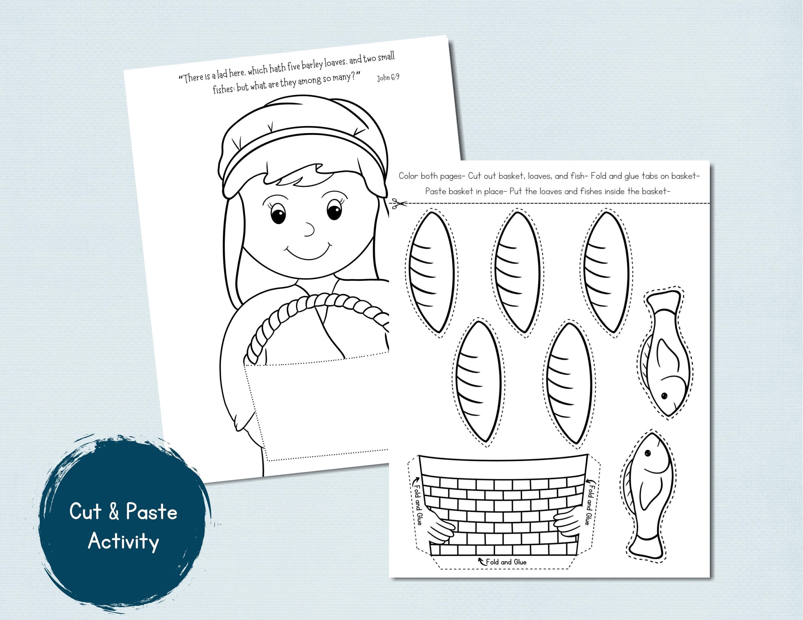 printable loaves and fishes craft activity