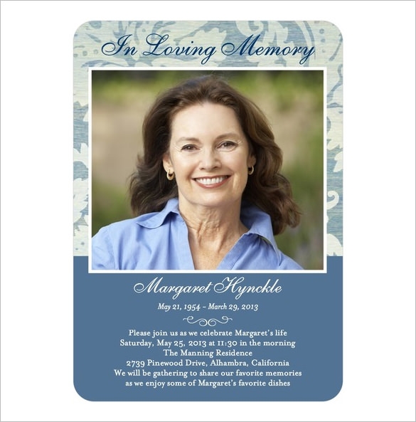 Printable Memorial Card Template Microsoft Word